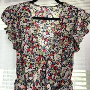 Free people ruffle your feather jumpsuit Xsmall